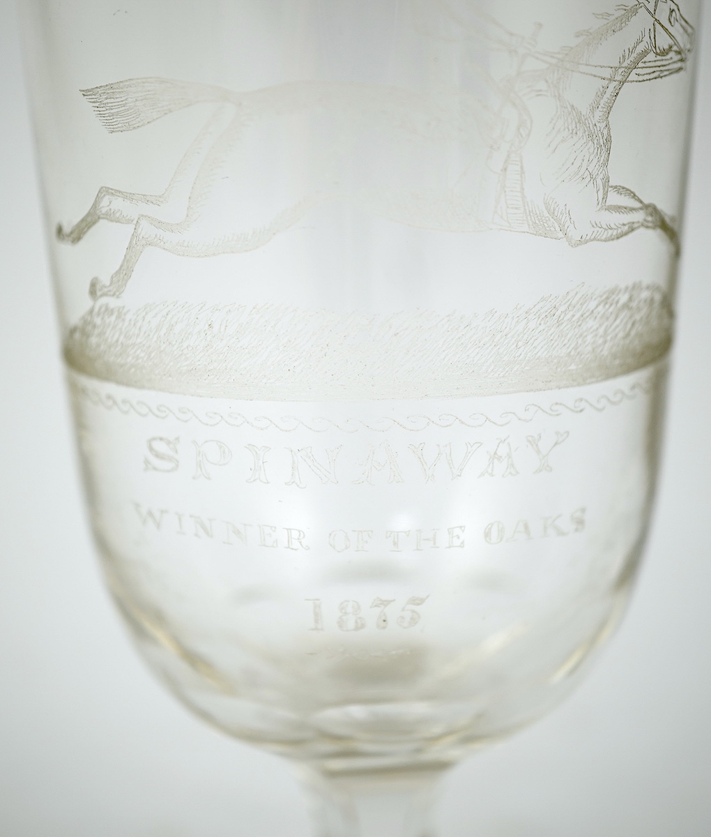 A Victorian horse racing goblet, c.1875